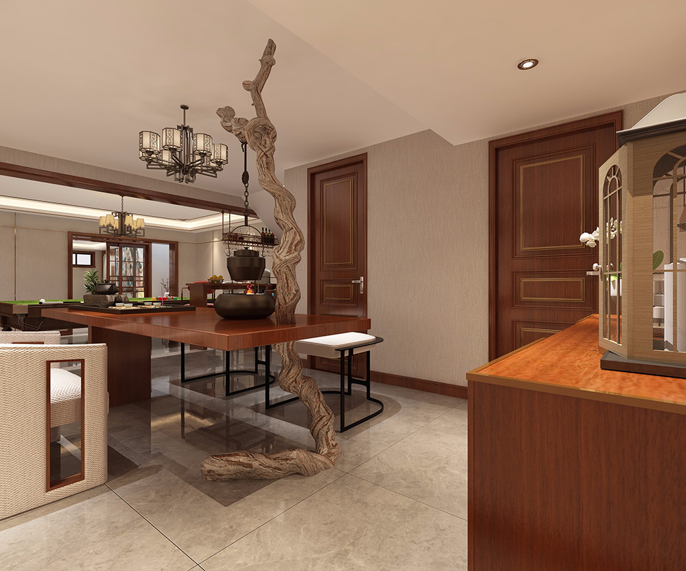 新中式風格別墅裝修設計效果圖-力迅榕墅里別墅450平米-別墅會客室裝修設計 新中式風格別墅裝修設計效果圖-力迅榕墅里別墅450平米-別墅會客室裝修設計