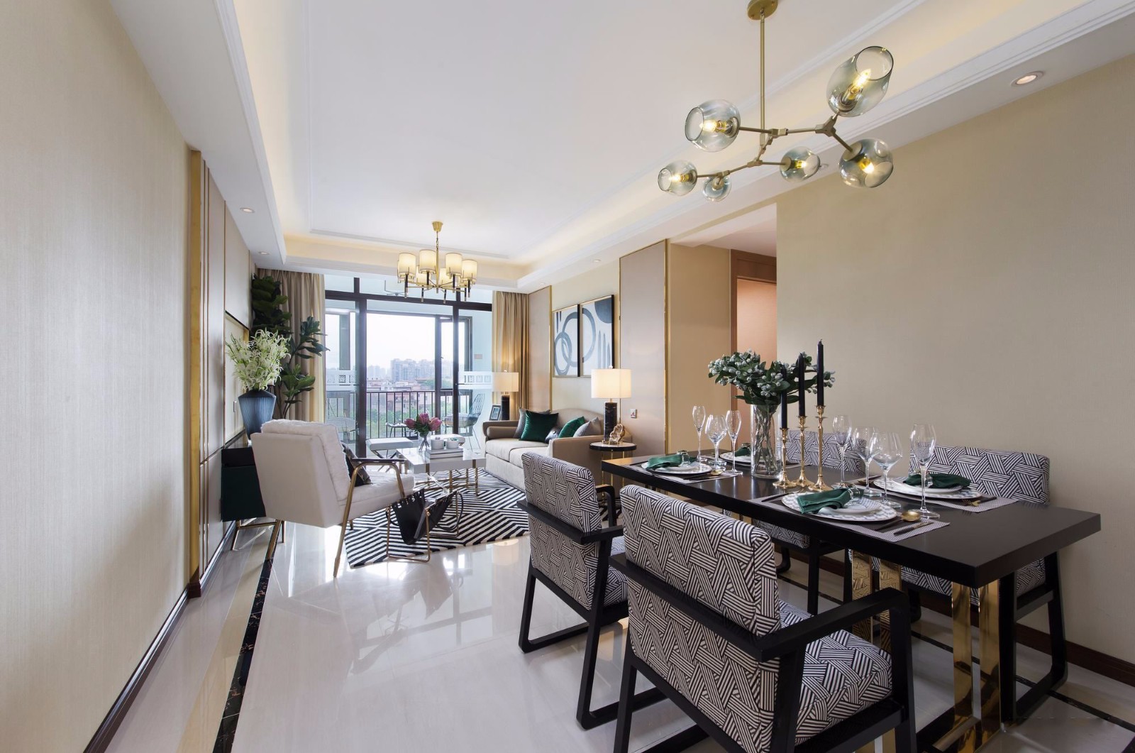 現代輕奢風格室內設計家裝案例-客餐廳 現代輕奢風格室內設計家裝案例-客餐廳