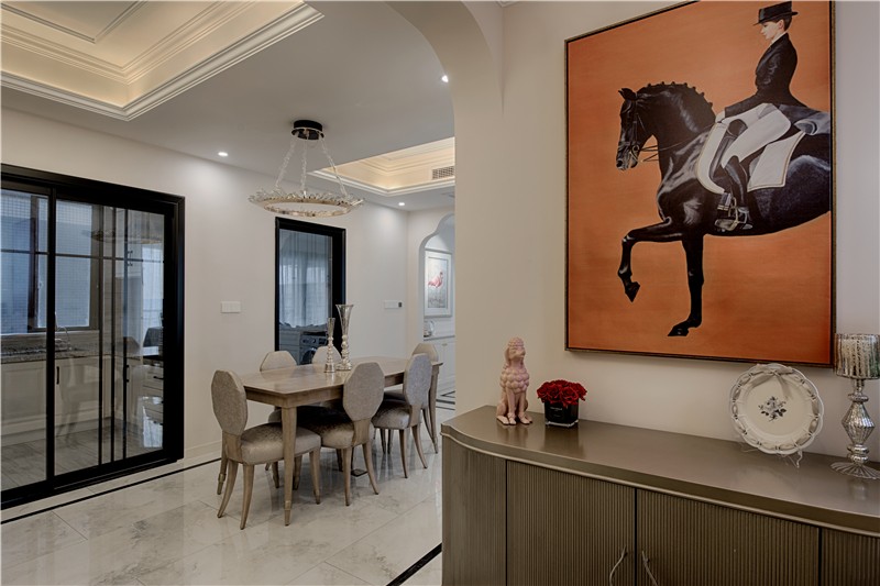 裝修案例美式輕奢風(fēng)格室內(nèi)裝修效果圖-餐廳 裝修案例美式輕奢風(fēng)格室內(nèi)裝修效果圖-餐廳