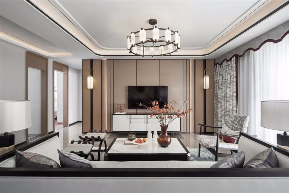 惠州市雅居樂白鷺湖一期新中式風格四居室裝修案例