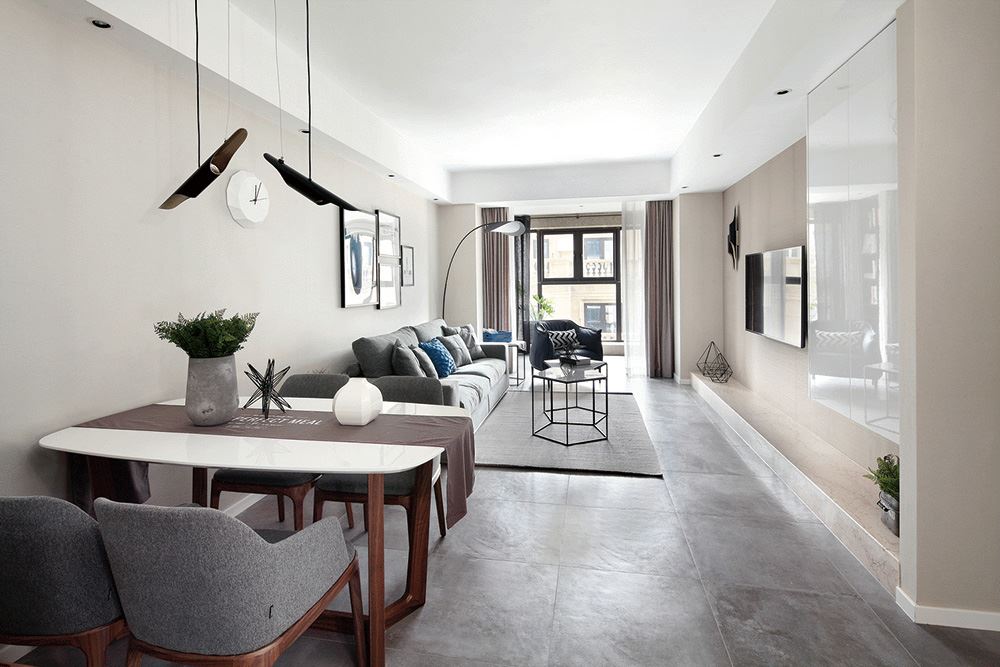 南寧市恒大蘋果園北歐風格三居室裝修案例