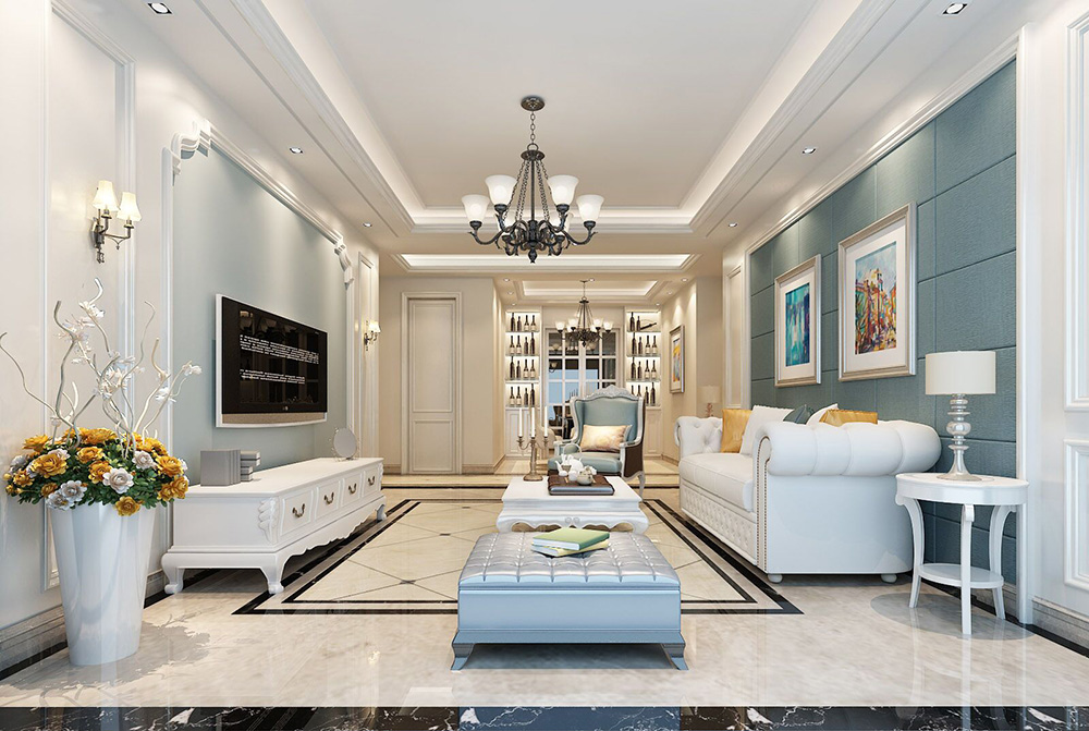 裝修公司簡歐風格室內(nèi)裝修效果圖-客廳 裝修公司簡歐風格室內(nèi)裝修效果圖-客廳