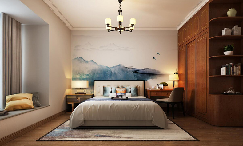 韶關市韶關富力城新中式風格三居室裝修案例