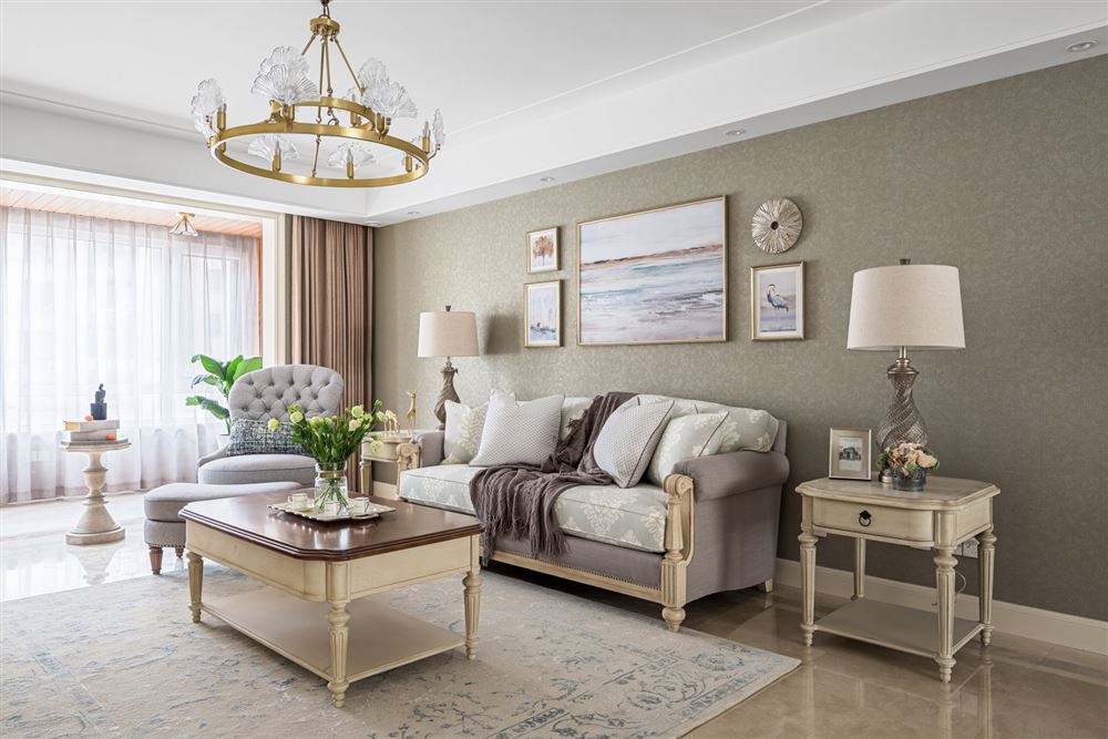 江門市名門壹號美式風格三居室裝修案例