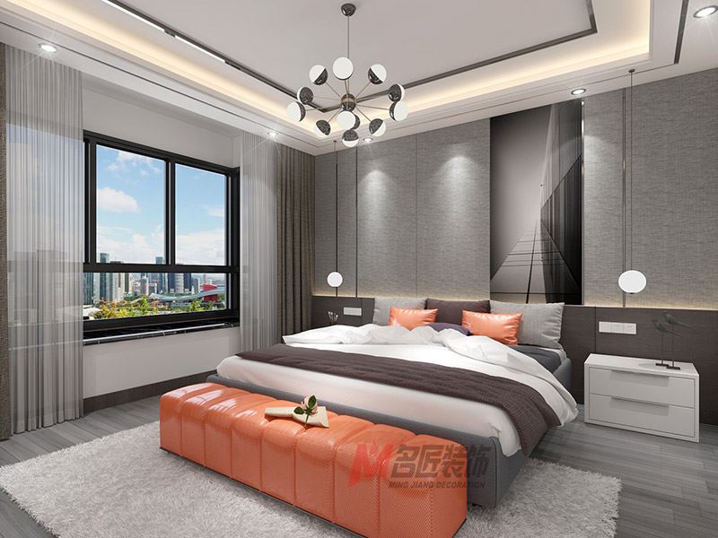 自貢市北苑新區現代簡約風格平層裝修案例