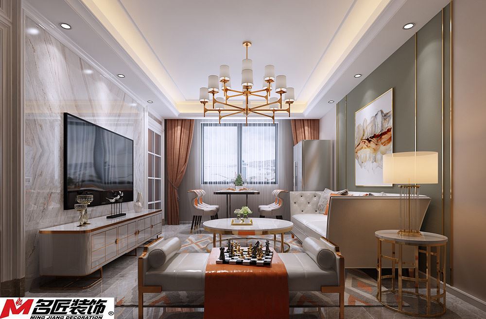 臺州市半島名苑歐式風格二居室裝修案例