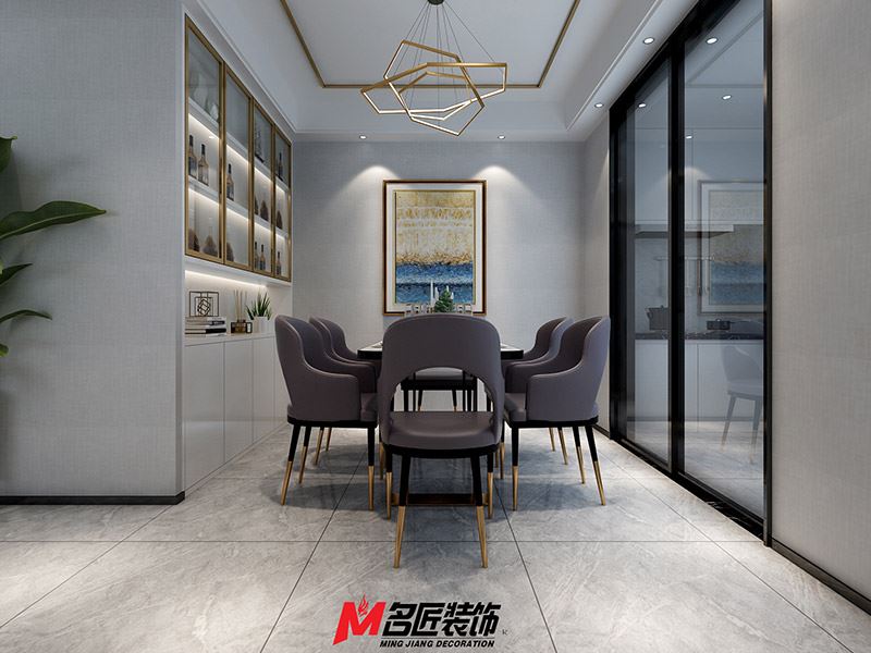 臺州市濱江&middot;鉑金海岸輕奢風格三居室裝修案例