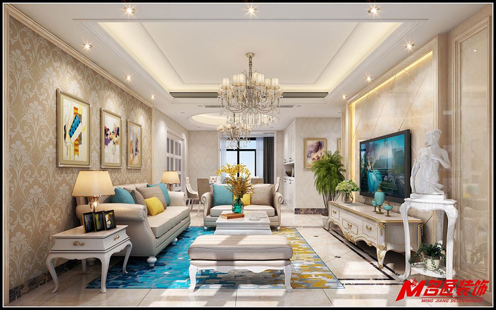 茂名市德威雅苑歐式風格三居室裝修案例