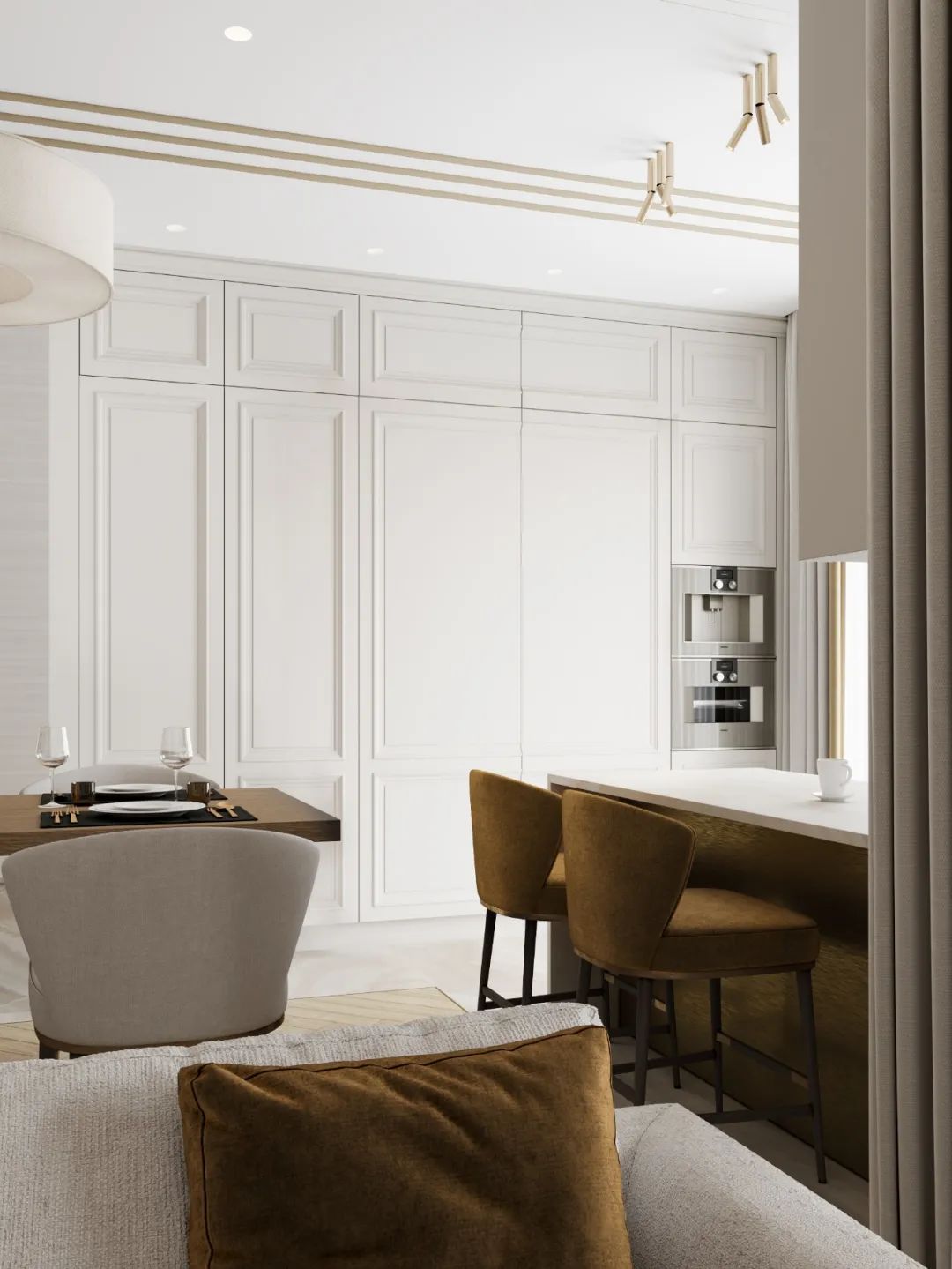 現代輕奢風格家裝設計室內裝修效果圖-餐廳 現代輕奢風格家裝設計室內裝修效果圖-餐廳