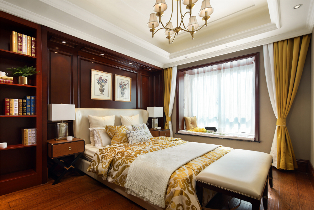 新古典風格室內家裝案例效果圖-次臥 新古典風格室內家裝案例效果圖-次臥
