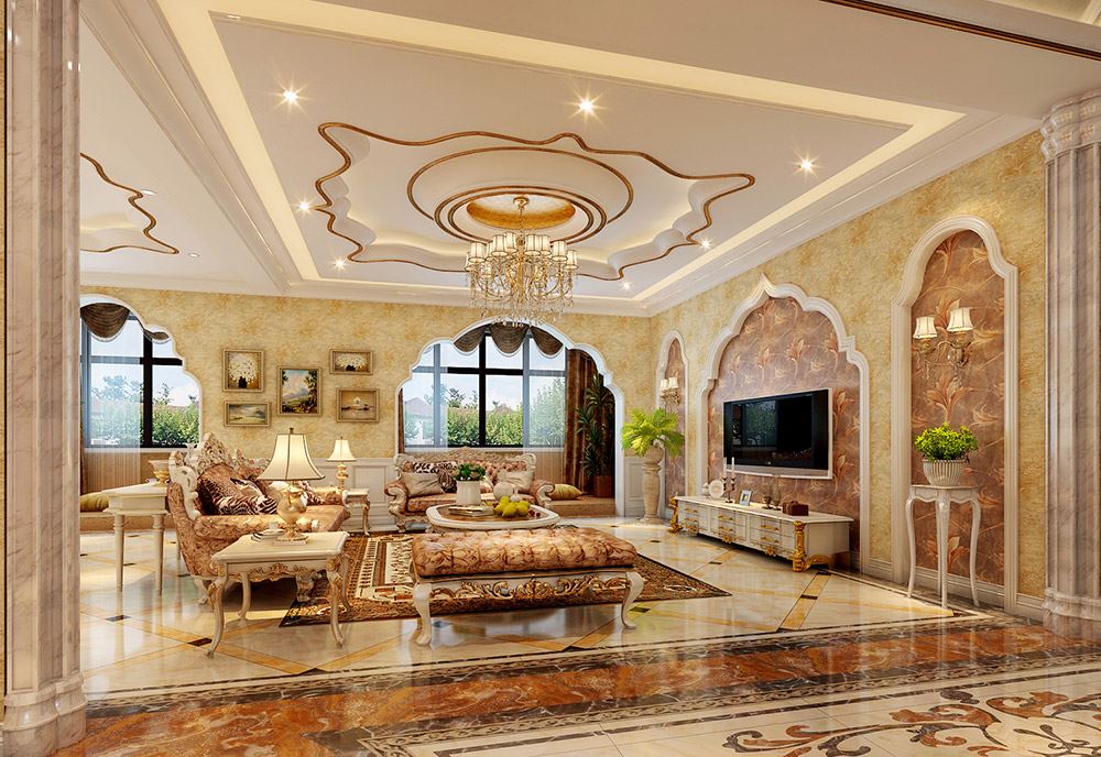 楚雄彝族自治州濱河苑歐式風格別墅裝修案例