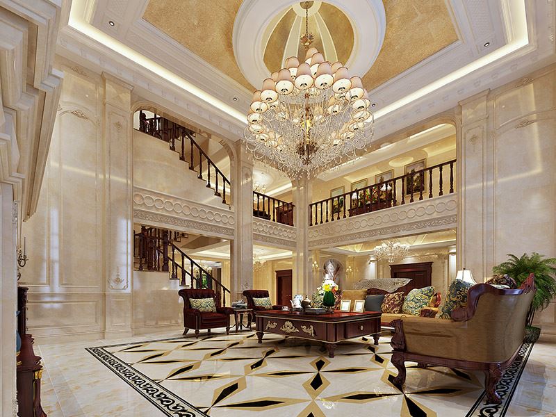 泰州市靖江恒大御景半島別墅歐式風格別墅裝修案例