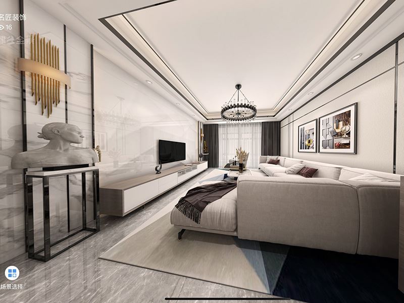 茂名市安居樓現(xiàn)代簡約風格四居室裝修案例