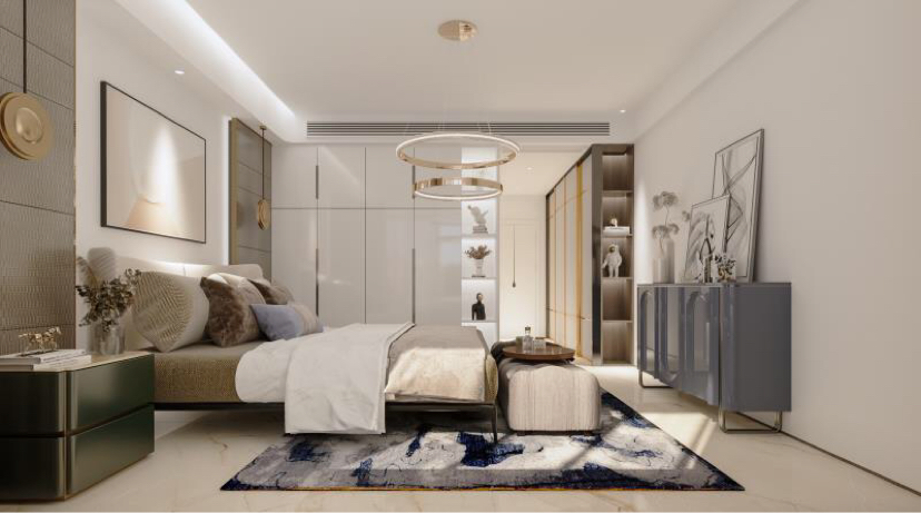 現代輕奢風格家裝設計室內裝修效果圖-臥室 現代輕奢風格家裝設計室內裝修效果圖-臥室