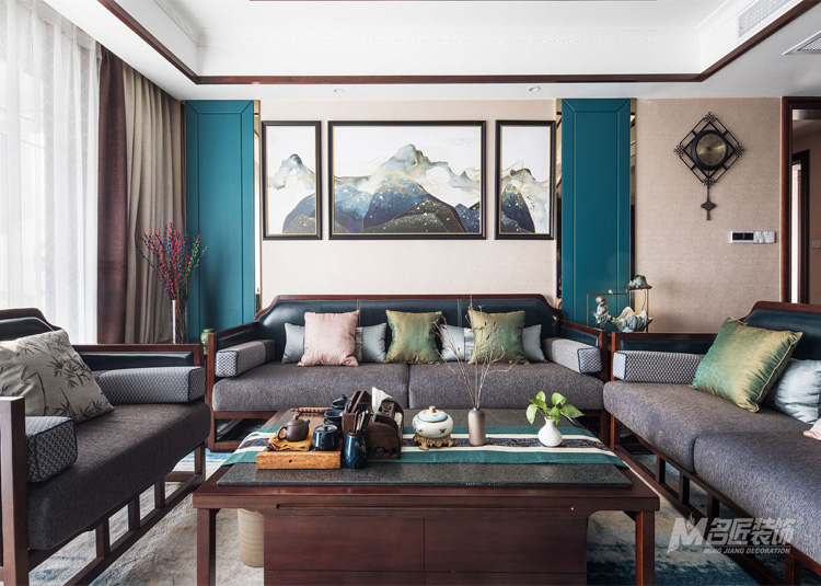 佛山市頤安&middot;天璟名庭新中式風格三居室裝修案例