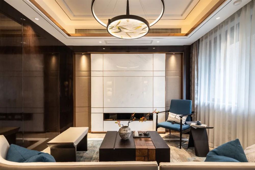 惠州市金山湖花園新中式風格三居室裝修案例