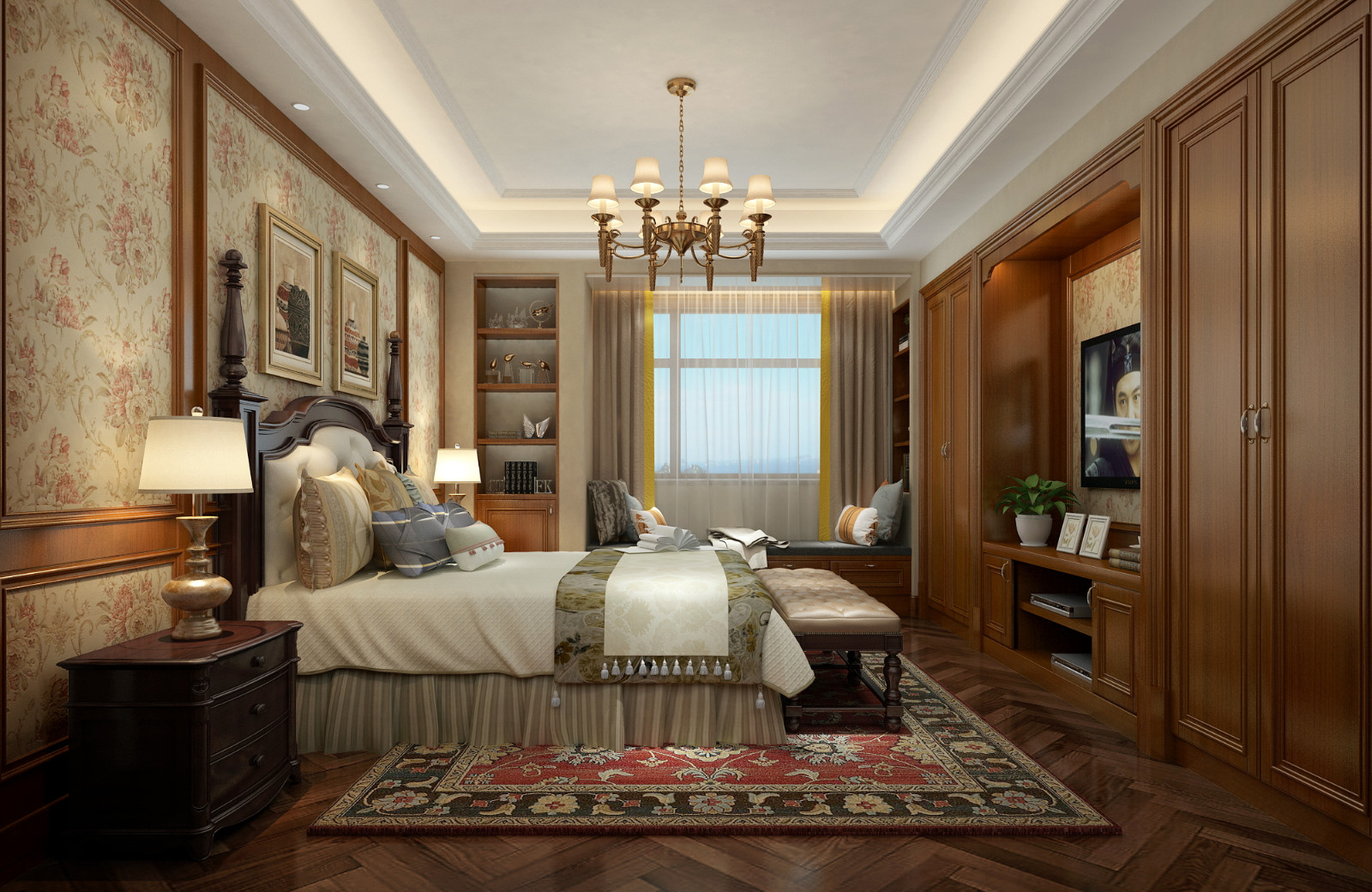 歐式風格家裝設計室內裝修效果圖-臥室 歐式風格家裝設計室內裝修效果圖-臥室