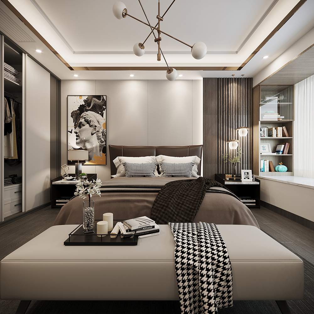 萬象江山二期四居190平米現代前衛風格裝修案例-臥室 萬象江山二期四居190平米現代前衛風格裝修案例-臥室