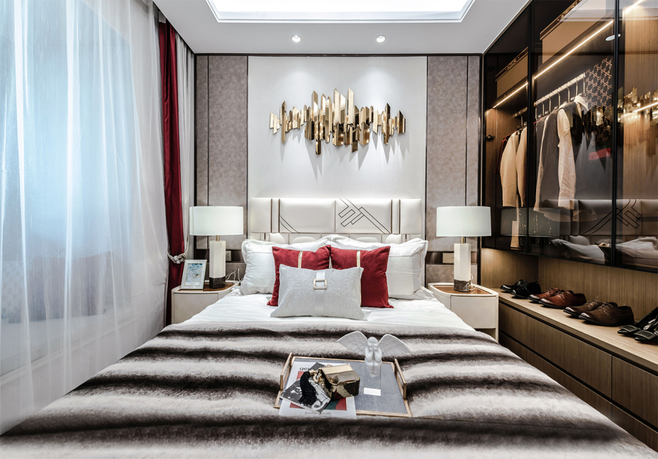 摩登輕奢風格室內家裝案例效果圖-主臥 摩登輕奢風格室內家裝案例效果圖-主臥
