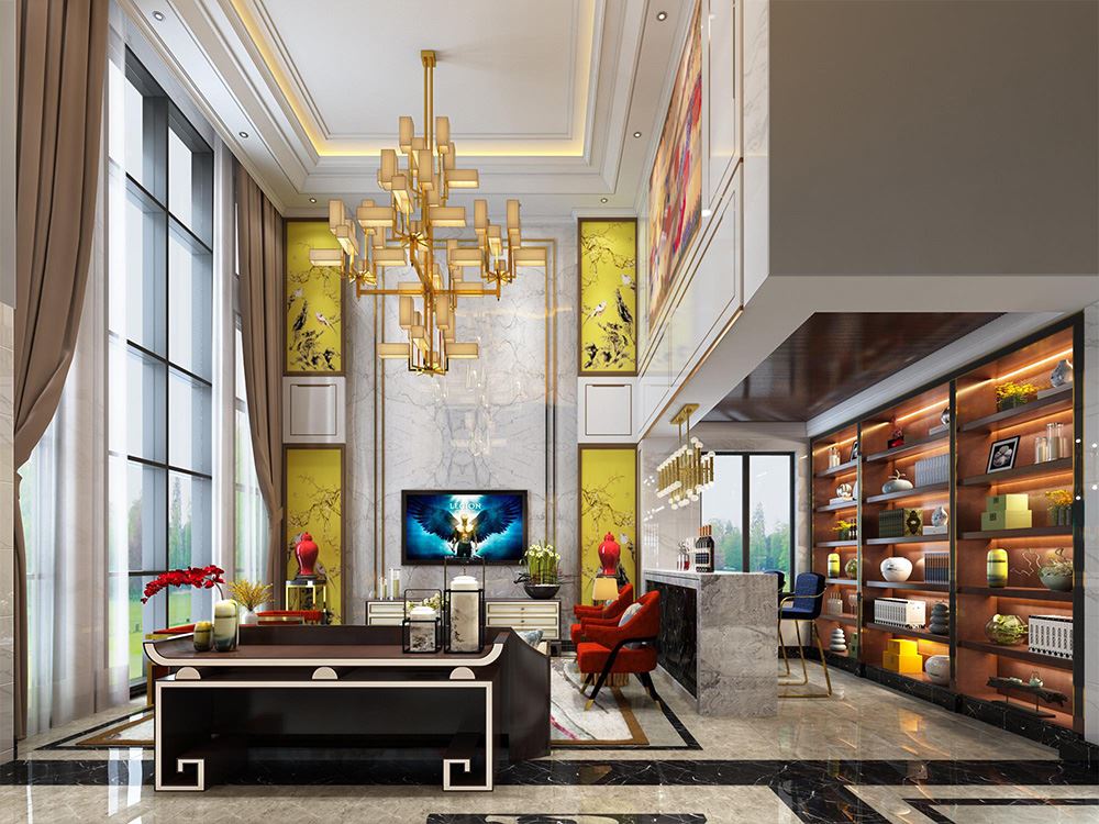 佛山市建投綠地璀璨天城歐式風格別墅裝修案例