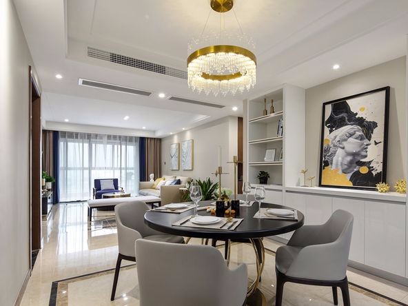 現(xiàn)代輕奢風(fēng)格室內(nèi)裝修效果圖-萬科金域藍(lán)灣四居143平米-室內(nèi)餐廳裝修設(shè)計(jì) 現(xiàn)代輕奢風(fēng)格室內(nèi)裝修效果圖-萬科金域藍(lán)灣四居143平米-室內(nèi)餐廳裝修設(shè)計(jì)
