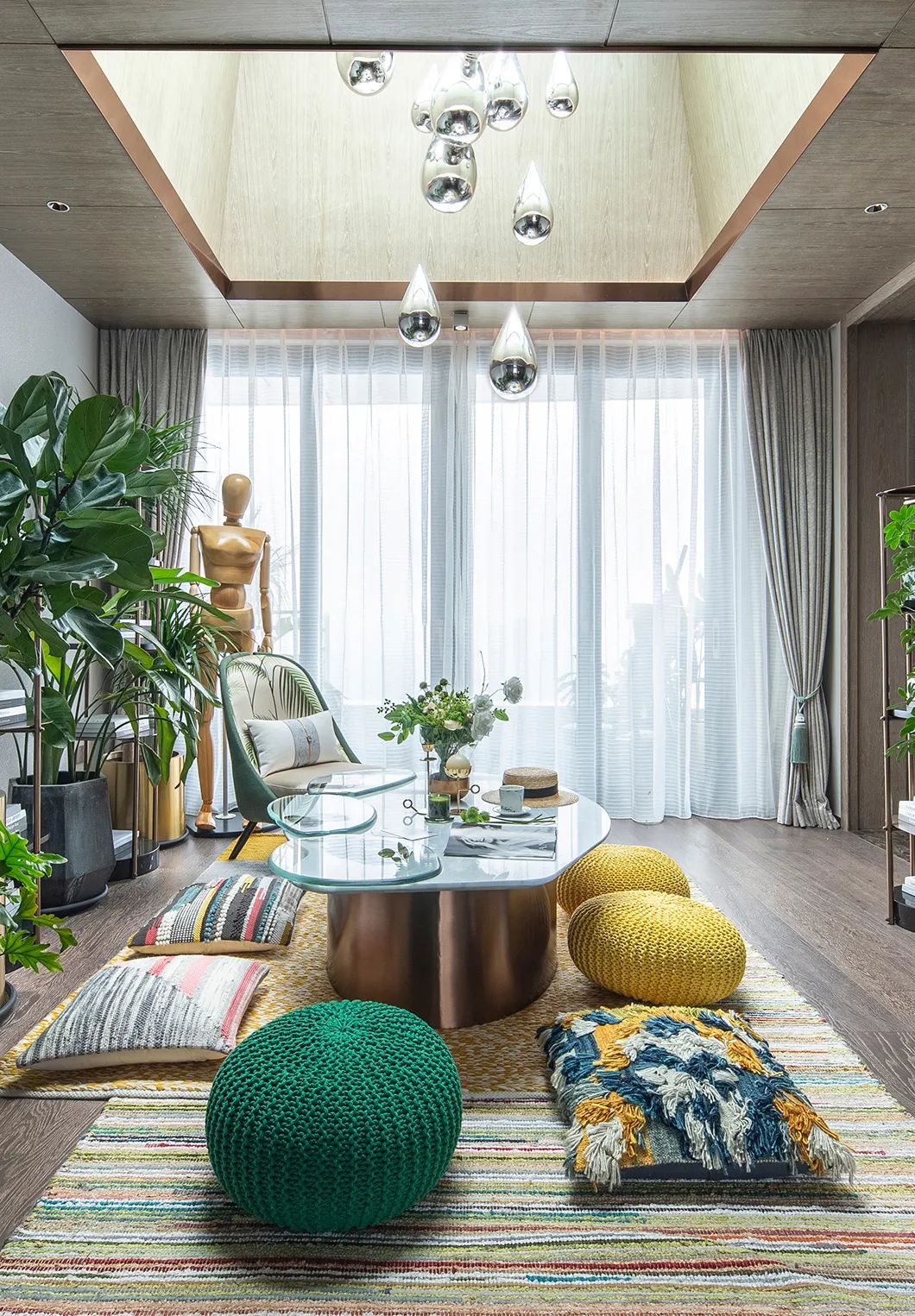 裝修案例新中式風(fēng)格復(fù)式裝修效果圖-茶幾 裝修案例新中式風(fēng)格復(fù)式裝修效果圖-茶幾