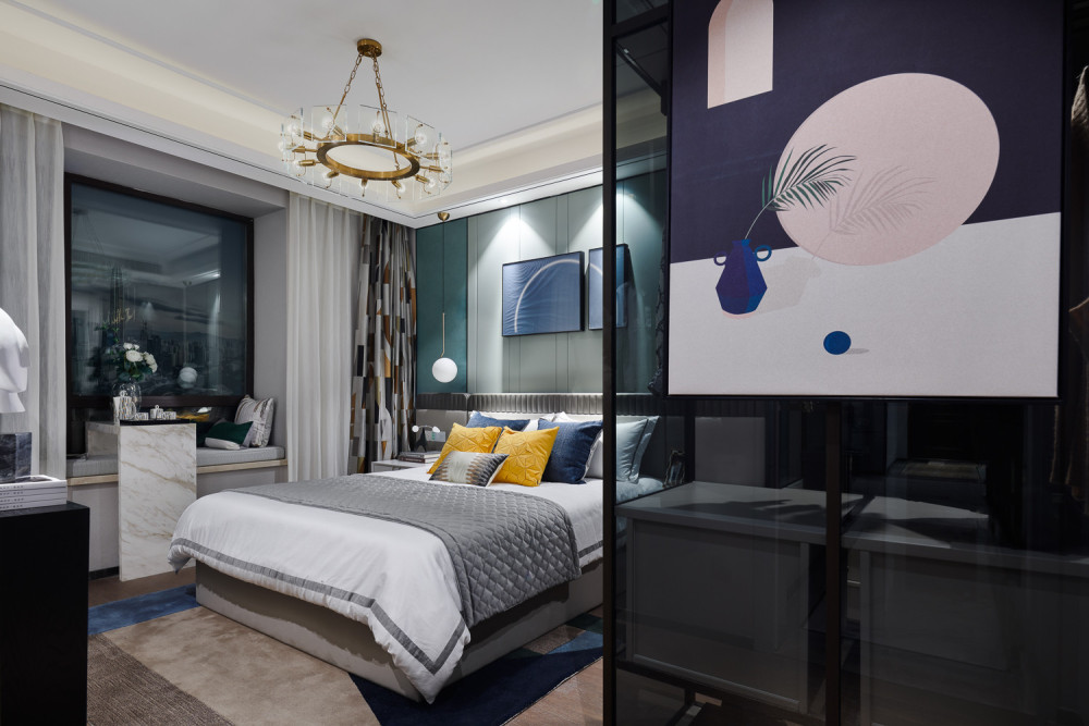 現代輕奢風格室內家裝案例效果圖-臥室