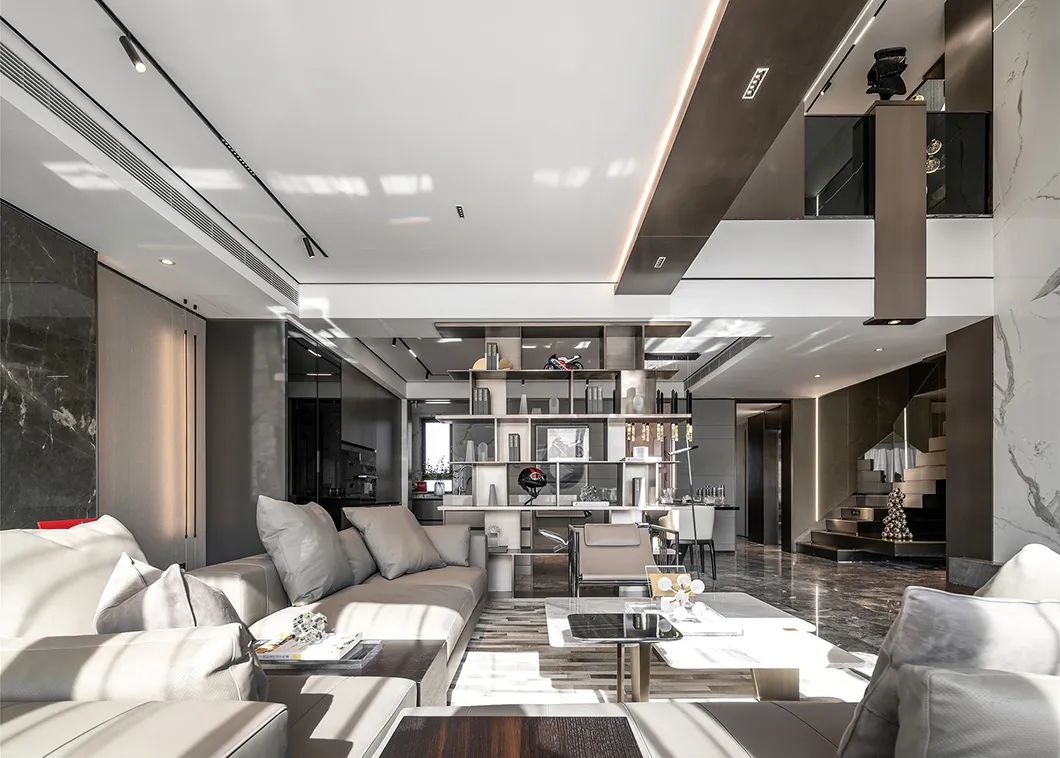 現代輕奢風格別墅室內設計家裝案例-客廳 現代輕奢風格別墅室內設計家裝案例-客廳