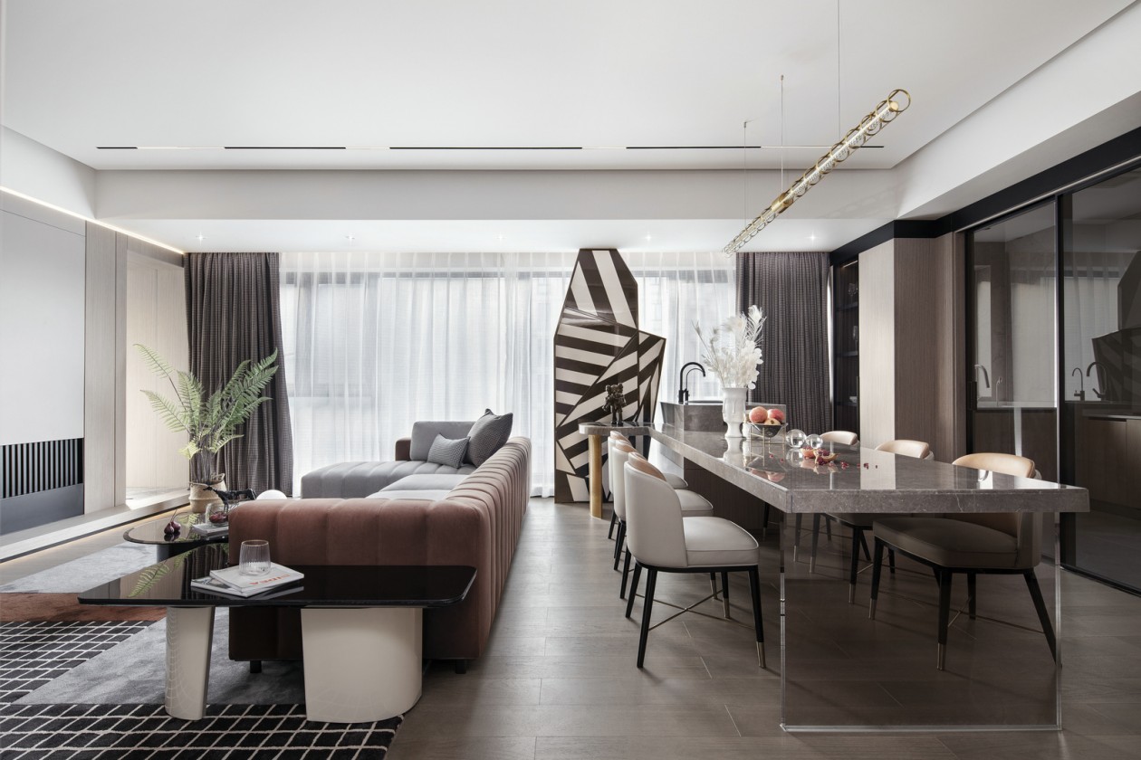 現代輕奢風格室內設計家裝案例-客餐廳 現代輕奢風格室內設計家裝案例-客餐廳