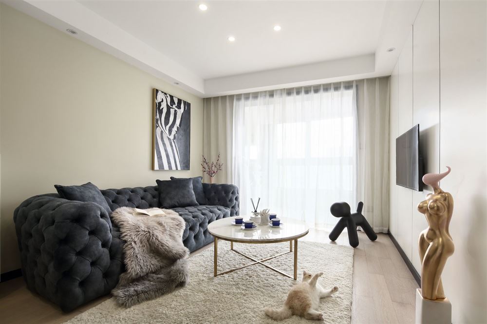 曲靖市龍澤園現(xiàn)代簡約風格三居室裝修案例