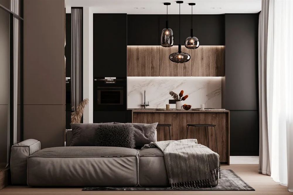 茂名市供銷大廈現代簡約風格三居室裝修案例