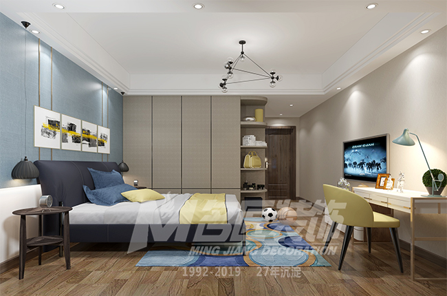 輕奢風格室內裝修效果圖-博奧城三居205平米-臥室 輕奢風格室內裝修效果圖-博奧城三居205平米-臥室