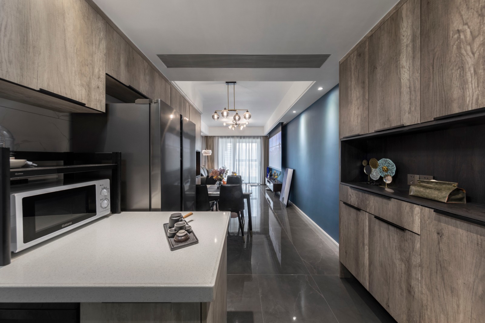 現(xiàn)代輕奢風格靜謐灰室內(nèi)家裝設計-廚房