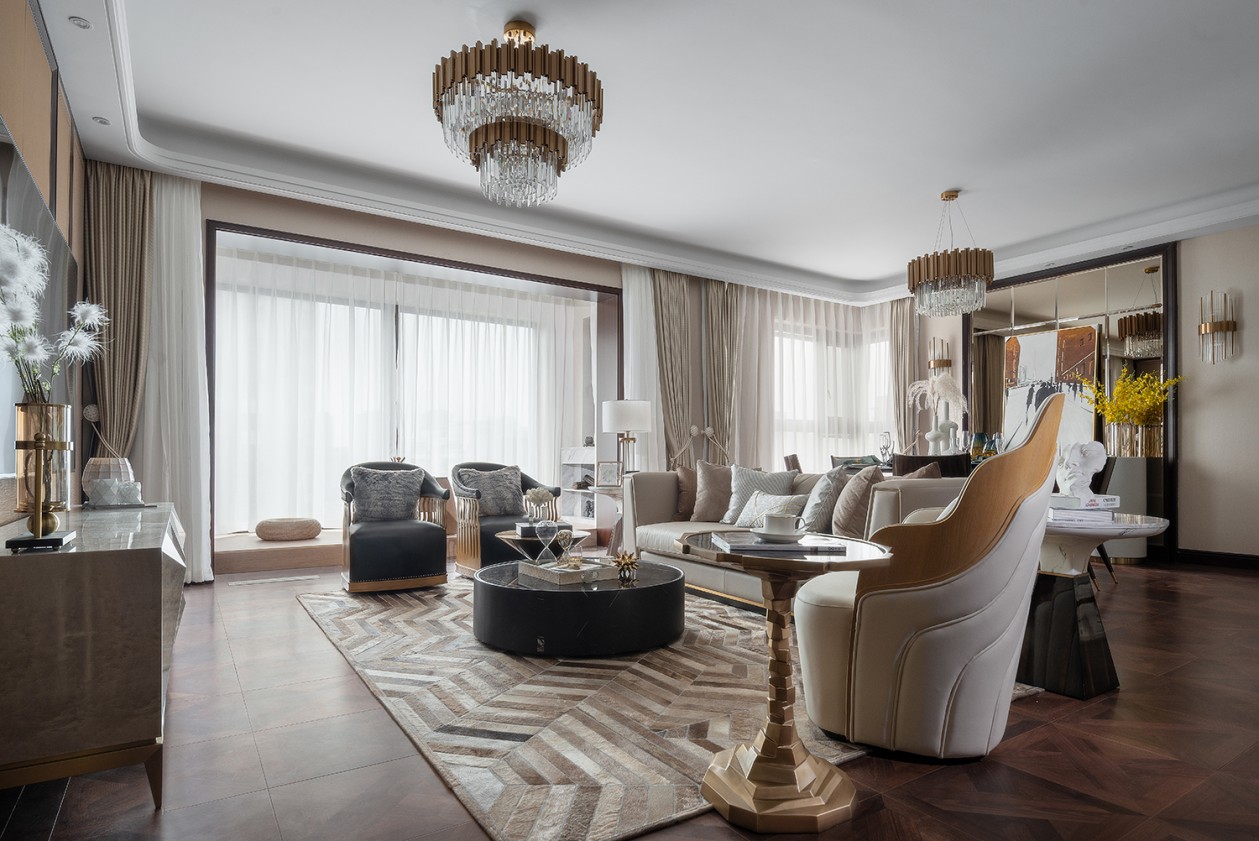 歐式輕奢風格家裝設計室內裝修效果圖-客廳 歐式輕奢風格家裝設計室內裝修效果圖-客廳