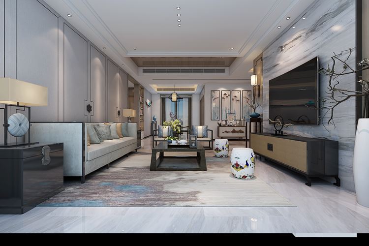 佛山市高明碧桂園&middot;花城薈新中式風格三居室裝修案例