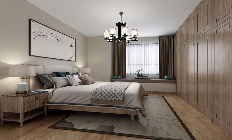 韶關市金科集美江山新中式風格三居室裝修案例