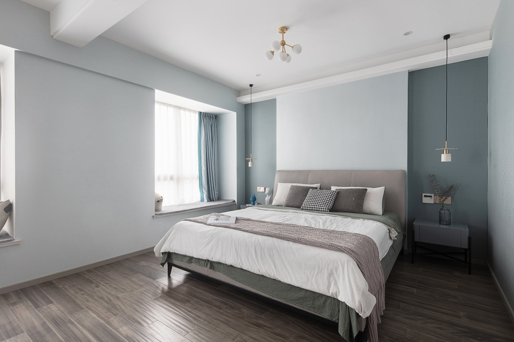 北歐莫蘭迪風格室內設計家裝案例-主臥 北歐莫蘭迪風格室內設計家裝案例-主臥