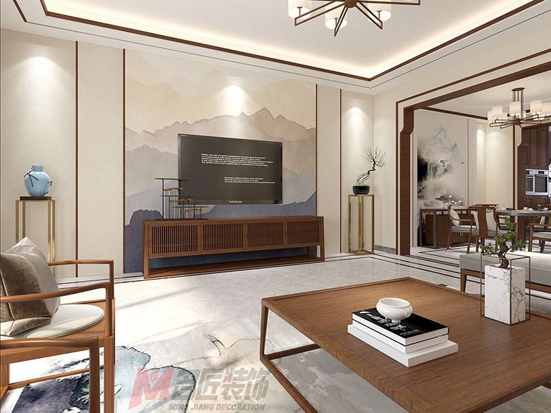 臺州市愛仕達半島名苑新中式風格別墅裝修案例