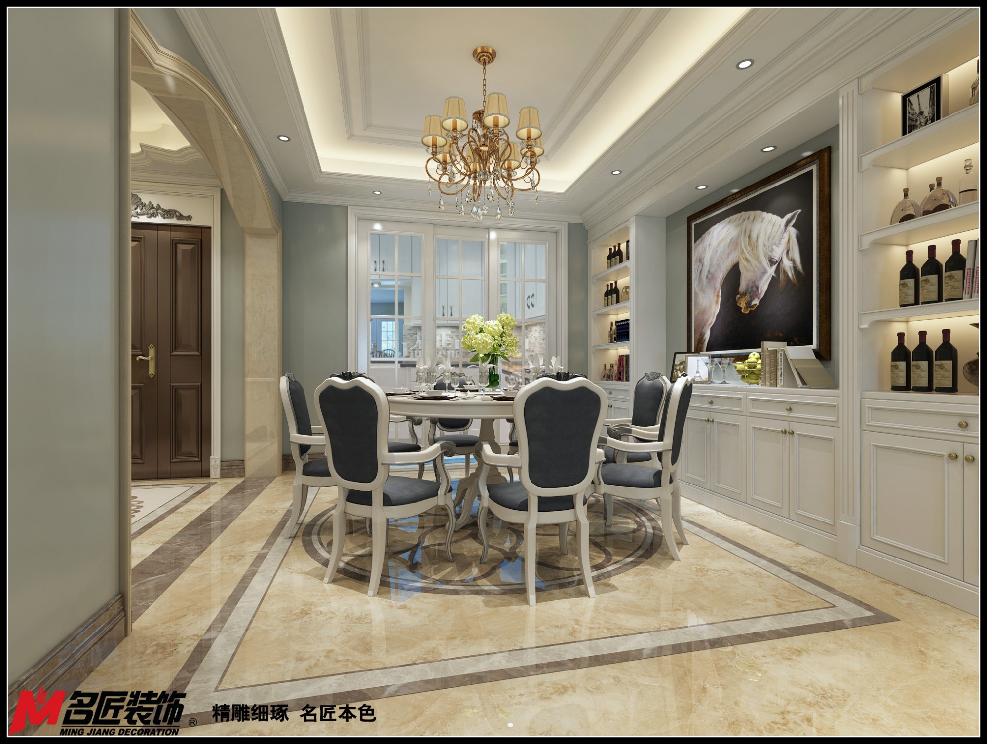 德陽市白果小區(qū)社區(qū)歐式風(fēng)格別墅裝修案例