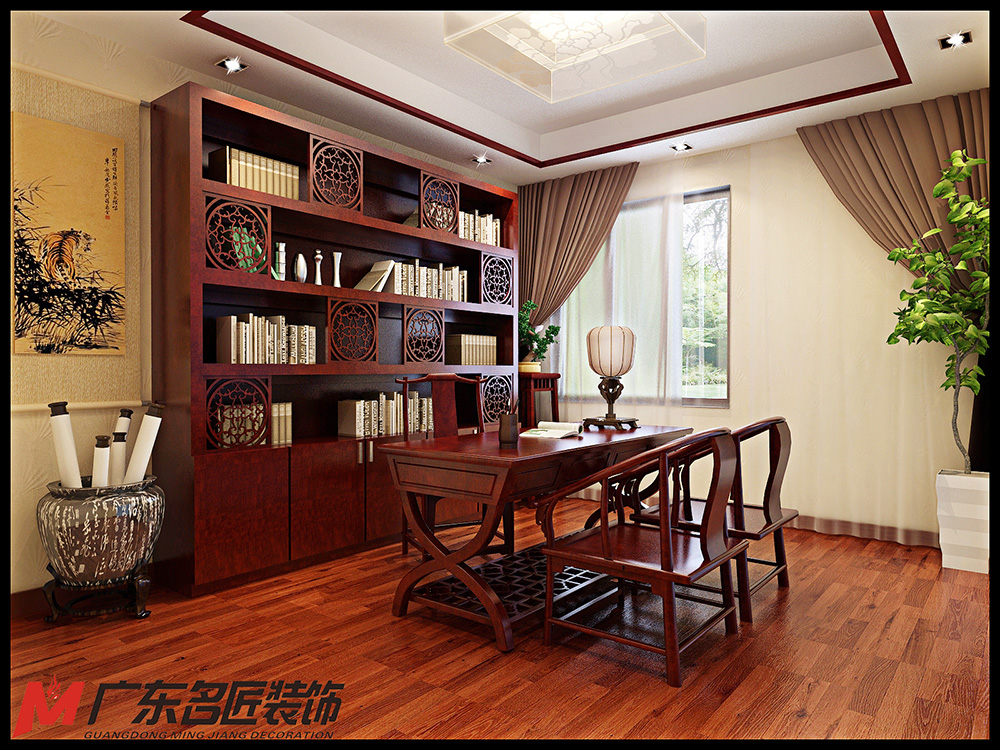 裝修公司新古典風格室內(nèi)裝修效果圖-書房 裝修公司新古典風格室內(nèi)裝修效果圖-書房