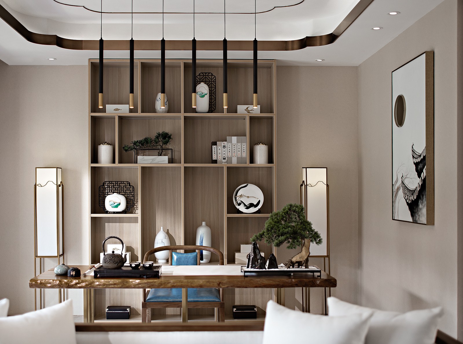 佛山裝修公司新中式風格室內裝修效果圖-書房 佛山裝修公司新中式風格室內裝修效果圖-書房