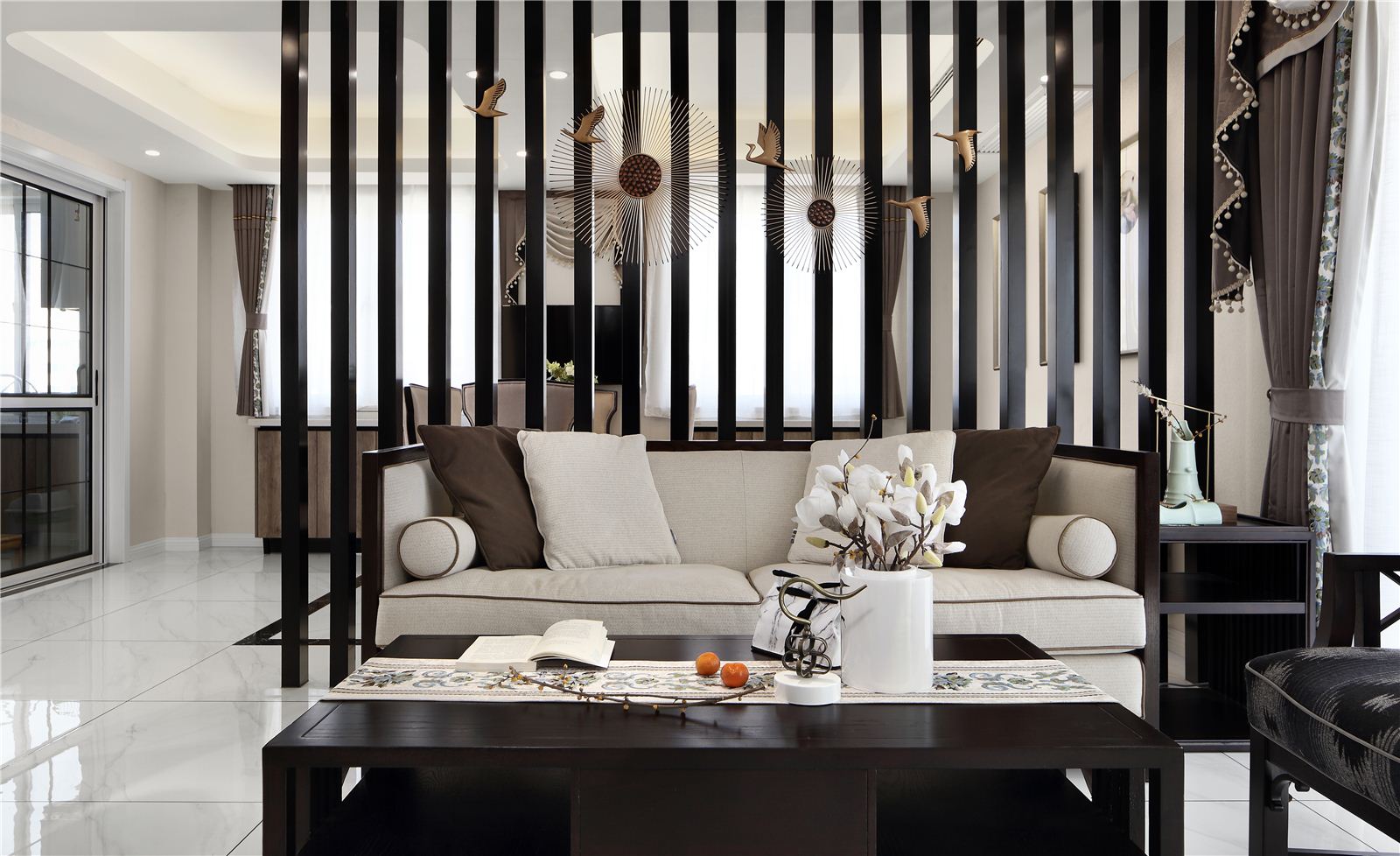 新中式風格家裝設計室內裝修效果圖-客廳 新中式風格家裝設計室內裝修效果圖-客廳