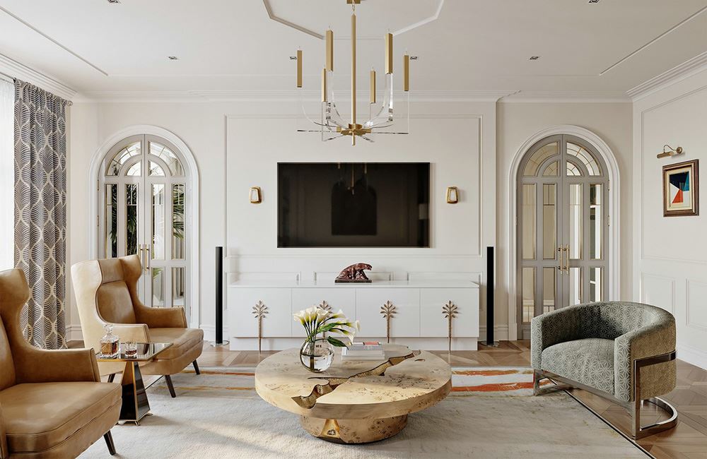 江門市銀泉花園田園風格四居室裝修案例