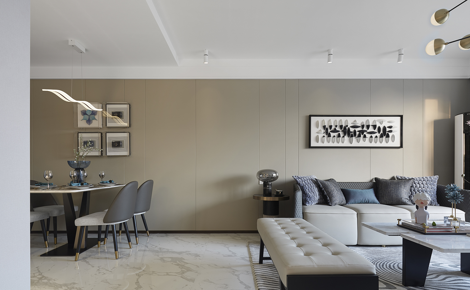 港式現(xiàn)代風(fēng)格室內(nèi)家裝案例效果圖-客餐廳 港式現(xiàn)代風(fēng)格室內(nèi)家裝案例效果圖-客餐廳