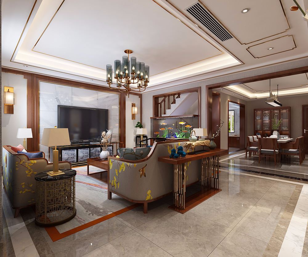 佛山市龍光&middot;天瀛新中式風格別墅裝修案例