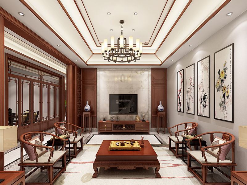 常州市玉蘭廣場春曉苑新中式風格別墅裝修案例