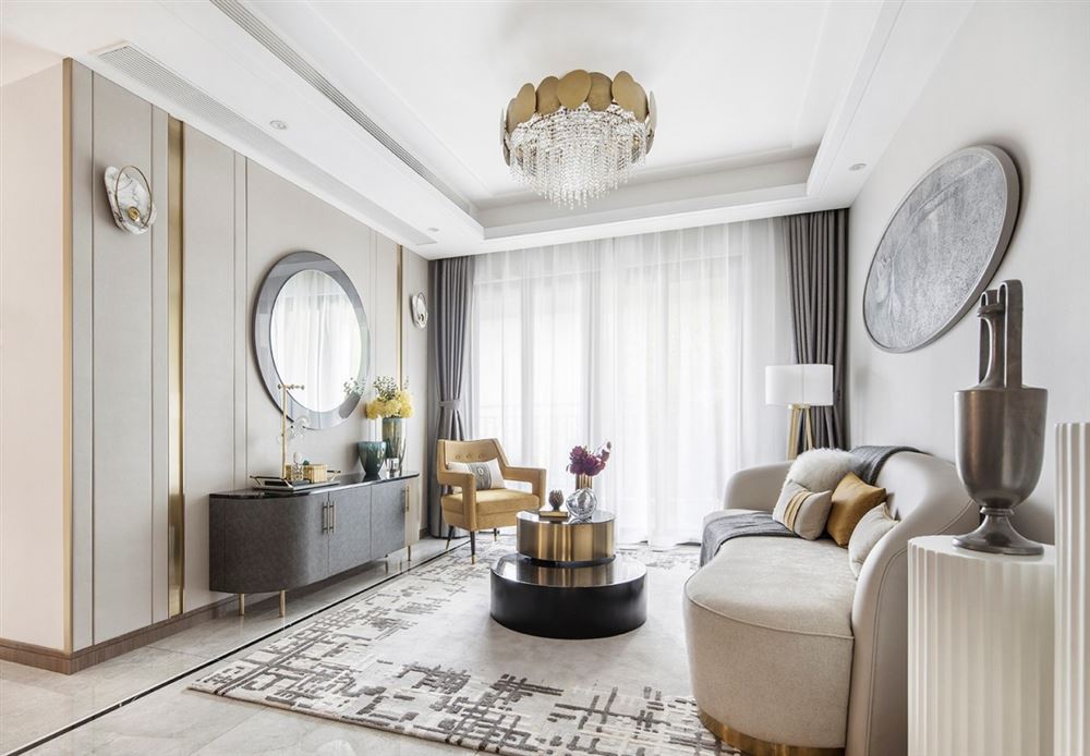 江門市恩平錦江花城輕奢風格三居室裝修案例