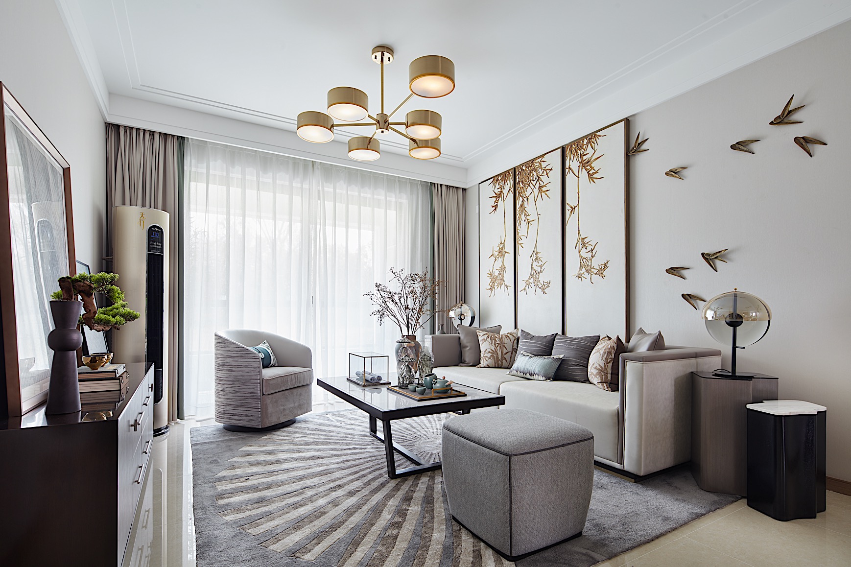 簡約中式風格室內設計家裝案例-客廳沙發茶幾 簡約中式風格室內設計家裝案例-客廳沙發茶幾