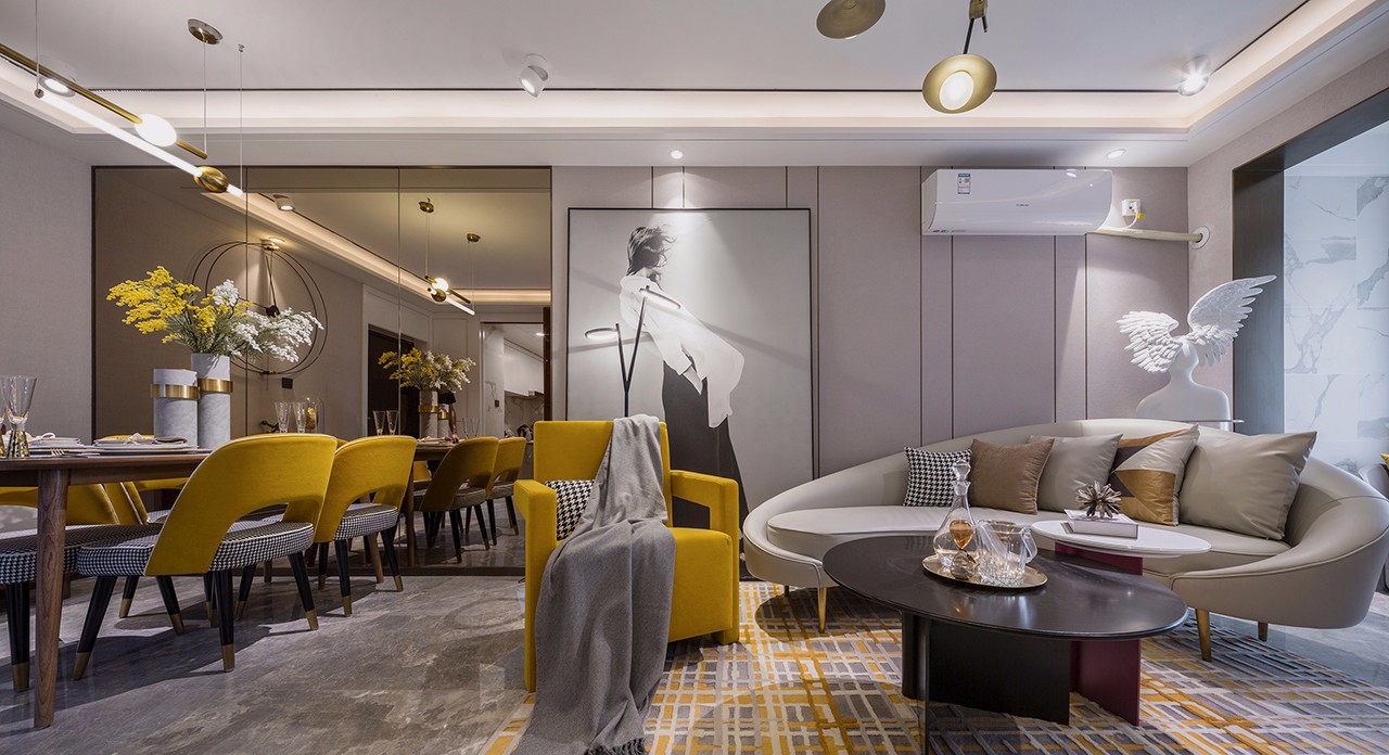 裝修案例現代輕奢風格室內裝修效果圖-餐廳 裝修案例現代輕奢風格室內裝修效果圖-餐廳