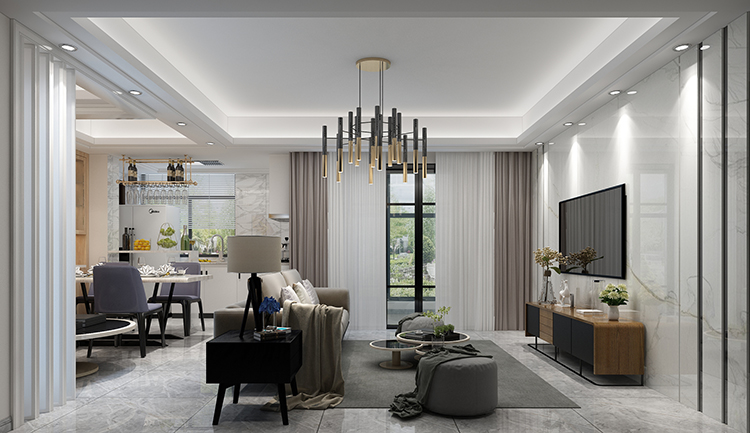 佛山市鵬瑞皓玥灣現(xiàn)代簡約風(fēng)格三居室裝修案例